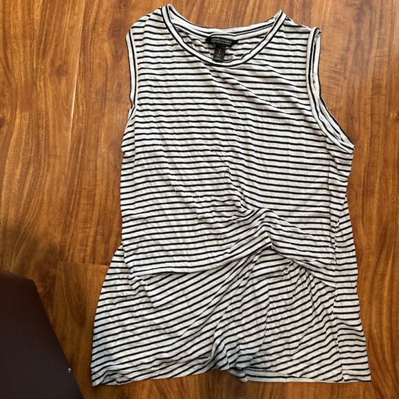 Banana Republic Women’s Soft-Stretch Modal Knit White Stripe Sleeveless Tank Top - Picture 9 of 9